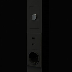 Vloerlamp || 81W | 3500K | USB&230V fitting | zwart RAL9005